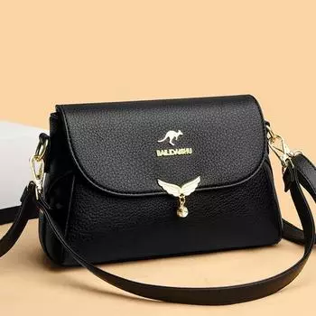 Новая сумка через плечо, модная сумка через плечо, женская мягкая кожаная сумка, сумка для мам среднего возраста, универсальная квадратная сумка