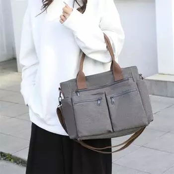 Новая сумка через плечо на одно плечо, большая вместимость, женская, легкая, для отдыха, спортивная сумка для пары, многокарманная сумка One Size чёрный