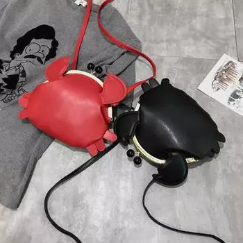 Новая сумка через плечо Niche Design, симпатичная сумка с красным крабом, персонализированная сумка с зажимом для ушей