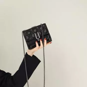 Новая сумка через плечо осень и зима высококачественная женская сумка из натуральной кожи цепочка мини квадратная сумка