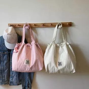 Новая сумка через плечо с завязками, ленивая сумка-тоут, женская сумка большой вместимости для поездок на работу, студенческая сумка для занятий