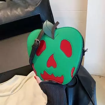 новая сумка через плечо в стиле скелета на Хэллоуин женская сумка трендовая линия нишевая личность цвет гнилого яблока сумка через плечо