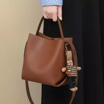 Новая сумка через плечо женская сумка из натуральной кожи ручная сумка-ведро большой вместимости сумка на одно плечо для поездок на работу