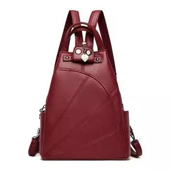 Новая сумка через плечо, женская сумка, модная сумка через плечо, простая и универсальная сумка на одно плечо, рюкзак большой вместимости вино красного