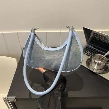 Новая сумка через подмышку, популярная женская сумка 2024 года, летняя сумка для отдыха и поездок на работу в стиле полумесяца, модная простая сумка через плечо чёрный