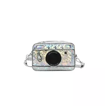 Новая сумка для камеры Женская Универсальная Тренд Сумка через плечо Мессенджер серебряный