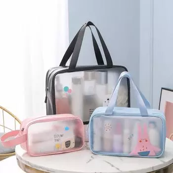 Новая сумка для макияжа из ПВХ, большая вместительная водонепроницаемая прозрачная сумка, уличная дорожная сумка, сумка для мытья и хранения кистей для макияжа, сумка S