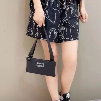 Новая сумка для мобильного телефона, маленькая сумка через плечо, нейлоновая напечатанная мини-сумка, сумка через плечо, универсальная летняя сумка, женская модная маленькая сумка чёрный