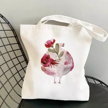 Новая сумка для покупок с милыми животными, большая сумка, холщовая сумка, Harajuku, многоразовая большая вместительная сумка Kawaii, женская повседневная сумка через плечо. 24*26cm