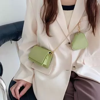 Новая сумка для помады, сумка для наушников, текстурная мини-сумка, сумка через плечо «два в одном», летняя сумка с цепочкой