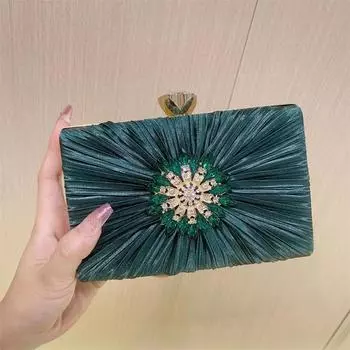 Новая сумка для ужина на день рождения, свадьбу, банкет, плиссированное блестящее платье со стразами, сумка для ужина, многофункциональная сумка чёрный