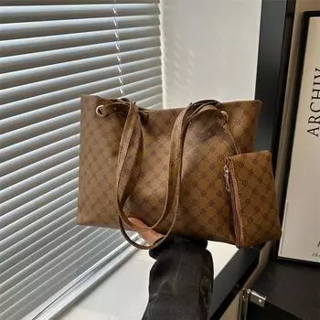 Новая сумка для женщин с пресбиопией 2024 года, новая сумка через плечо, большая вместительная сумка-тоут для матери, ретро-модная женская сумка чёрный