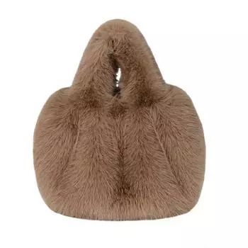 Новая сумка из искусственного меха, складная сумка из искусственной лисьей кожи, плюшевая сумка, универсальная сумка через плечо, сумка-корзина для овощей