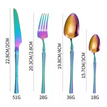 Новая сумка из ПВХ, 6 шт., небольшой пояс из нержавеющей стали, нож с молотком, вилка и ложка, костюм для супермаркета, западная посуда