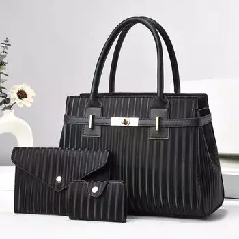 Новая сумка из трех частей для матери и ребенка, модная сумка, трендовая фактура, сумка через плечо, универсальная вертикальная тисненая сумка через плечо