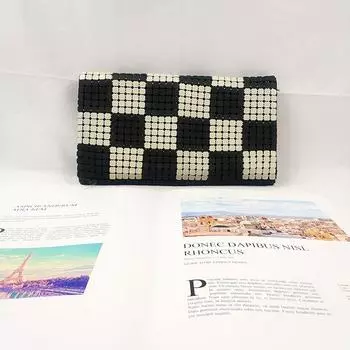 Новая сумка-клатч геометрической формы, персонализированная сумка-мессенджер для белого воротничка, сумка для ужина, женская сумка, квадратная сумка ручной работы чёрный
