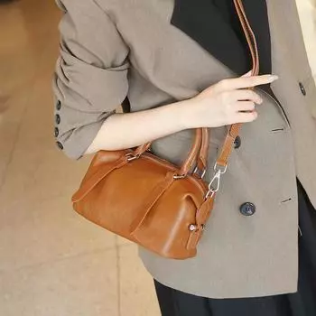 Новая сумка кожаная сумка через плечо простая сумка-подушка из натуральной кожи чёрный