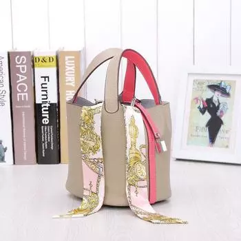 Новая сумка-ланч-бокс с замком-головкой из коровьей кожи, маленькая сумка-ведро из кожи для переноски женской овощной корзины, маленькая квадратная сумка 18x13x18cm античный белый