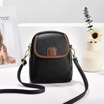 Новая сумка Маленькая квадратная сумка Сращивание атмосферы Контрастный цвет Простая макаронная расцветка Тренд Все Сумка через плечо Сумка .