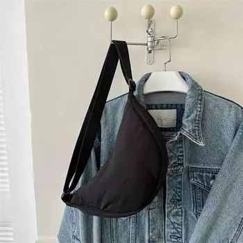 Новая сумка-мешок для пельменей, женская, вместительная, повседневная, модная, простая, сумка-мессенджер, высококачественная, водонепроницаемая и легкая сумка через плечо из нейлона чёрный