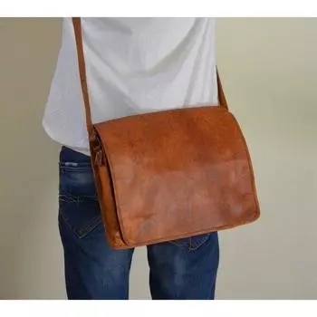 Новая сумка-мессенджер через плечо, деловая сумка-портфель через плечо, сумка-слинг 11 x 9 x 3 in коричневый