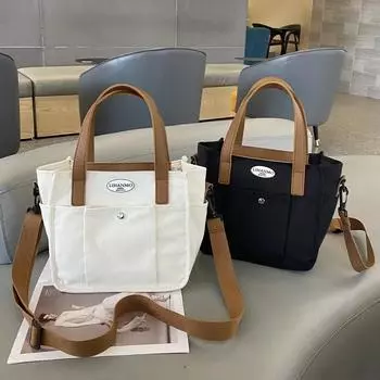 Новая сумка на одно плечо для девочек, модная и повседневная, большая вместительная сумка-тоут, сумка через плечо, академический стиль