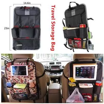 Новая сумка на спинку сиденья автомобиля, сумка из ткани Оксфорд, защита от ударов ногами, серая 58*(Ширина)36см*(толстый)1см