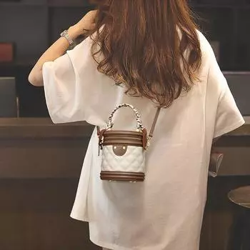 Новая сумка осенне-зимняя женская сумка сумка-ведро сумка через плечо натуральная кожа высококачественная универсальная сумка