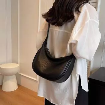 Новая сумка-пельмень для женщин, сумки большой емкости, сумки через плечо из искусственной кожи, модная сумка-мессенджер