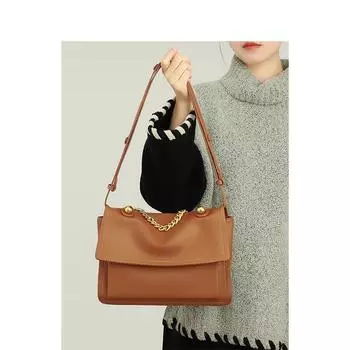 Новая сумка-почтальон через плечо, универсальная женская сумка подмышкой, высококачественная сумка из натуральной кожи большой вместимости через плечо