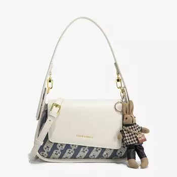 Новая сумка подмышки, женская сумка через плечо, сумка через плечо, сумка-багет, длина 26,5 см, ширина 7 см, высота 19 см белый