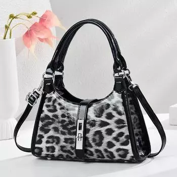 Новая сумка-полумесяц с леопардовым принтом, стильная сумка на плечо, модная, большая вместимость, универсальная, для пожилых людей, сумка через плечо .