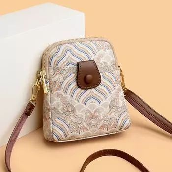 Новая сумка с принтом в китайском стиле, осенняя женская универсальная сумка для мам, сумка для мобильного телефона в стиле ниши, сумка через плечо