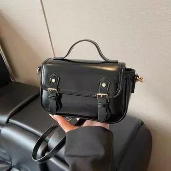 Новая сумка-седло темпераментная повседневная для поездок на работу мессенджер маленькая квадратная сумка модная сумочка чёрный