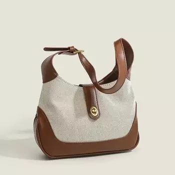 Новая сумка Сумка через плечо Контрастная цветная блокирующая ретро-сумка через подмышку Сумка Moon Bag Сумка Niche Design Сумка