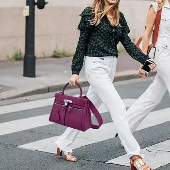 Новая сумка Swift Cowhide Retro с двумя карманами на молнии из натуральной кожи с большой вместимостью для поездок на работу через плечо 25x9x19cm чёрный