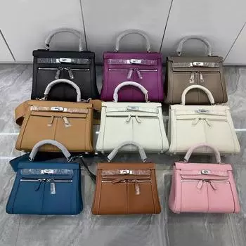 Новая сумка Swift из натуральной кожи с серебряной пряжкой Kai и широким внутренним швом на плечевом ремне, модная сумка с двумя карманами на молнии 25x10x18cm синий