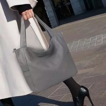 Новая сумка-тоут из мягкой натуральной кожи, женская сумка большой вместимости, простая сумка, повседневная сумка из коровьей кожи через плечо