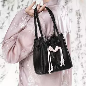 Новая сумка в китайском стиле, новая женская сумка-ведро для воды, передняя планка Hanfu, украшение с пряжкой, элегантная сумка через плечо в древнем стиле