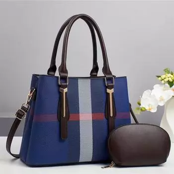 Новая сумка высокого уровня соответствия внешнему виду, детская женская сумка, контрастная по цвету, многослойная, ожидающая хранения, простая клетчатая сумка на одно плечо Tide .