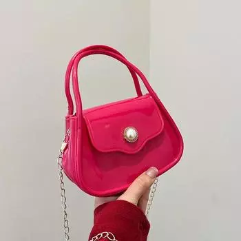 Новая сумка-желе, переносная детская сумка, начало лета, новая маленькая изысканная сумка-цепочка, модная универсальная сумка-мессенджер через плечо розовый