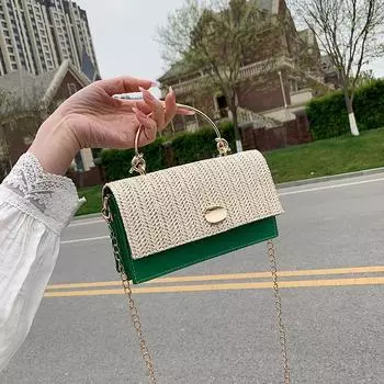 Новая сумочка маленькая женская сумка 2024 новая плетеная персонализированная маленькая сумка модная персонализированная ретро сумка через плечо белый