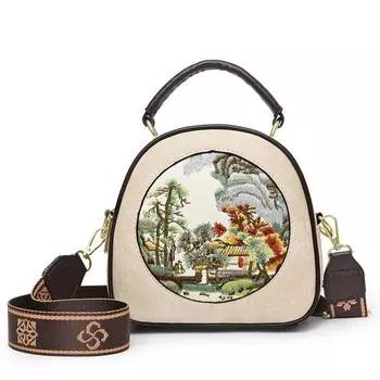 Новая сумочка в литературном и китайском стиле, модная сумка для мобильного телефона для женщин, сумка через плечо большой емкости, многокомпонентная сумка через плечо