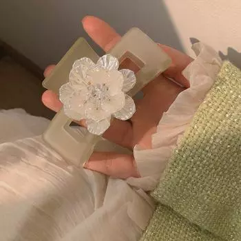 Новая светло-зеленая заколка для волос «Камелия», элегантная заколка для волос «Акула», элегантный головной убор, аксессуары для волос для девочек и женщин зелёный