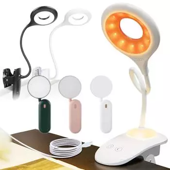 Новая светодиодная гибкая лампа для чтения с клипсой, коллекция USB-зарядных устройств для защиты глаз, бесступенчатая регулировка яркости, настольная лампа для чтения для студентов