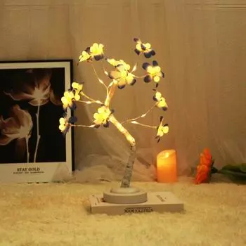 Новая светодиодная лампа на дереве, украшение для гостиной, прикроватная тумбочка, ночник в скандинавском стиле, кафе, ресторан, декоративная лампа