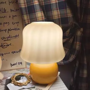 Новая светодиодная настольная лампа Mushroom для домашнего декора гостиной, прикроватная лампа в стиле постмодерн, минималистский дизайн, изысканный настольный светильник белый