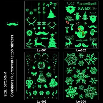 Новая светящаяся наклейка, рождественская наклейка, водонепроницаемая, окружающая среда One Size