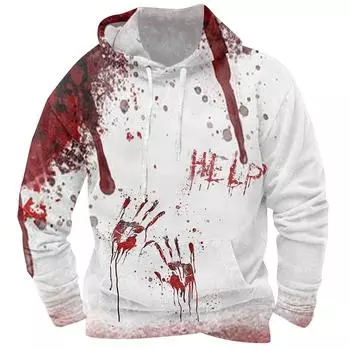 Новая Свободная толстовка с капюшоном Explosive Halloween Skull с 3D-принтом для мужчин и женщин, модный хип-хоп-джемпер с длинными рукавами S