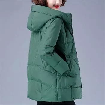 Новая свободная женская зимняя куртка 3XL 4XL 2022 зимняя женская куртка теплая парка женская утепленная куртка с хлопковой подкладкой длинная верхняя одежда с капюшоном M чёрный